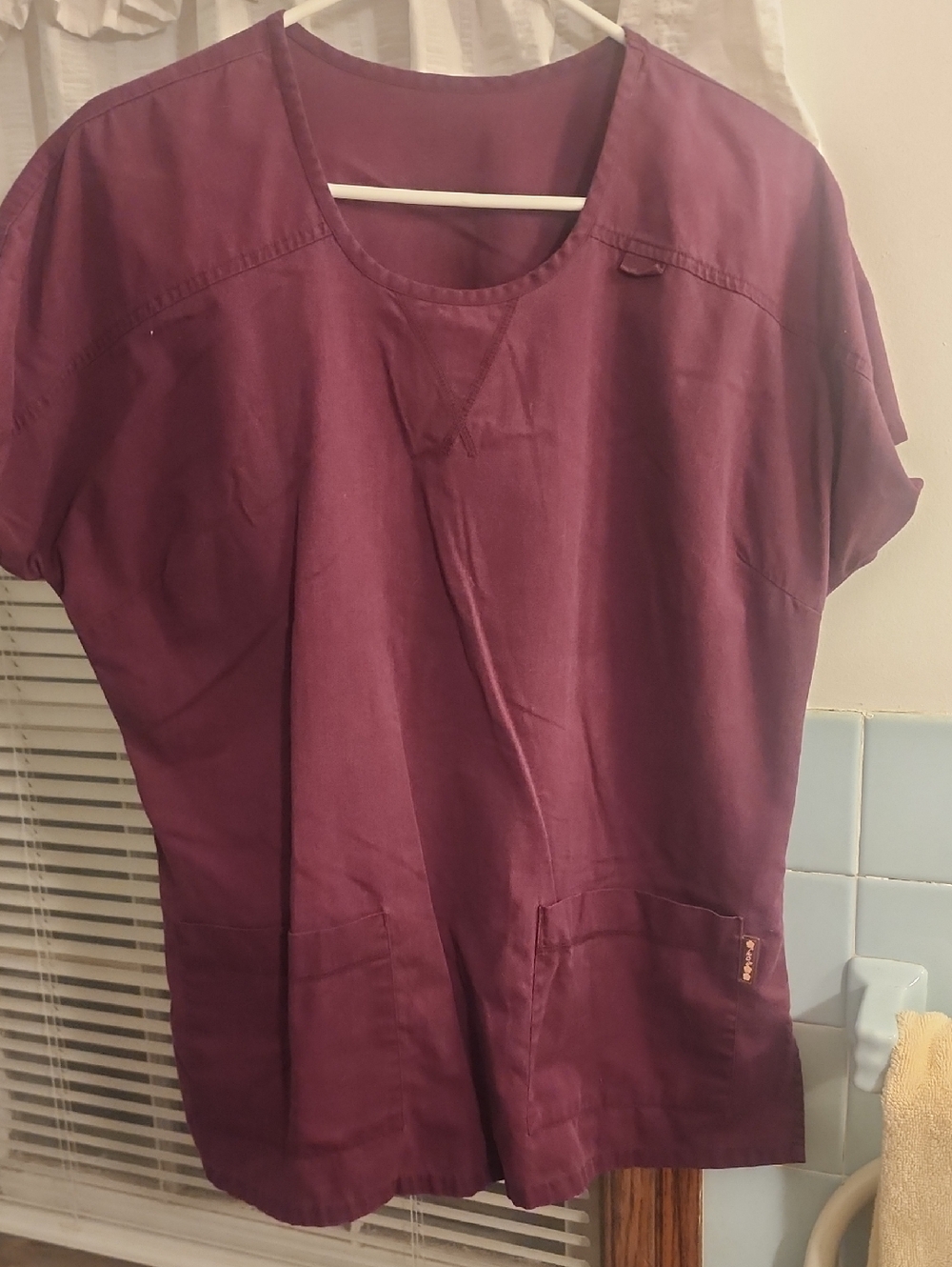 Koi Wine Purple Medical Scrub Top